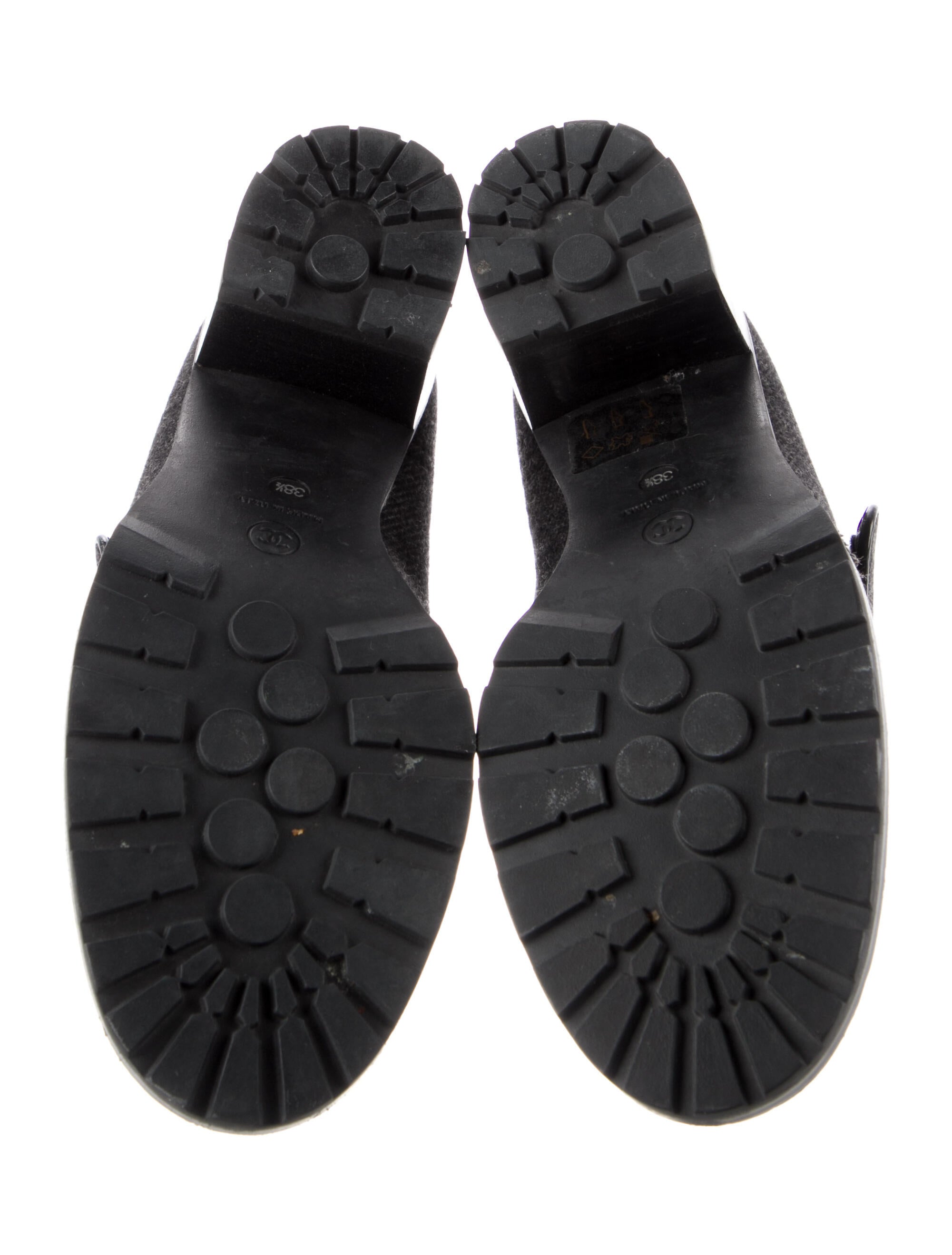 Chanel 2008 Interlocking CC Logo Combat Boots